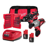 Rotomartillo Milwaukee M12 + Llave De Impacto + Accesorios