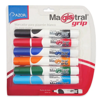 Azor Magistral Grip Marcador Pizarrón 6 Piezas Col Surtidos Brillantes | MercadoLibre