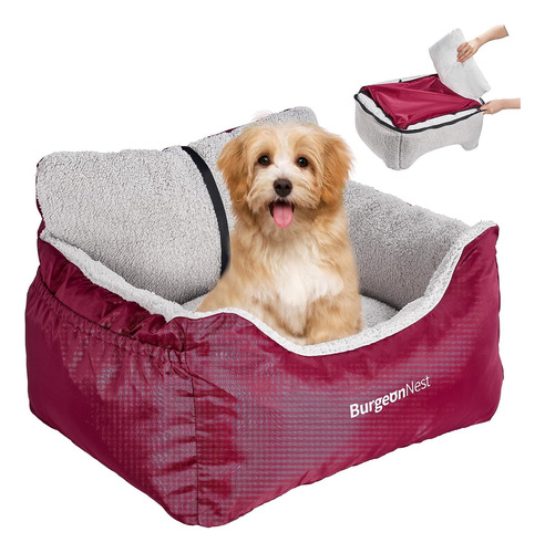 Asiento De Coche Para Perros Desmontables Y Lavables-roja