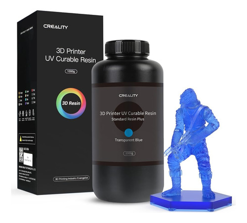 Resina 3d Uv Creality Estándar Plus 1000g Azul Transparente