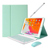 Funda Teclado Con Mouse For iPad 10.2 8th/7th Generation