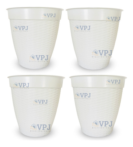 Kit 4 Vasos Decorativo Plástico Flores Plantas Grande 30 L