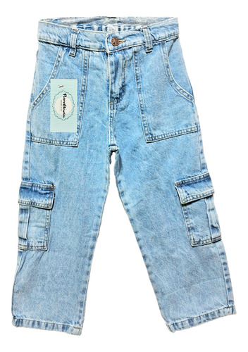 Pantalón Jean Mom Cargo Para Niño