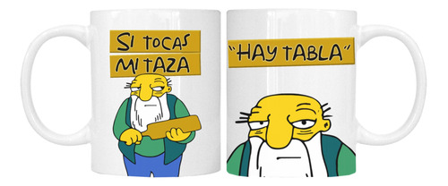 Taza Los Simpson Gaspar Hay Tabla Serie Tv Tazón 320ml 