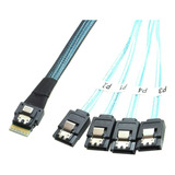 Cable Slim Line Sas4.0 Sff-8654 38pin Host A 4 X Sata 7pin