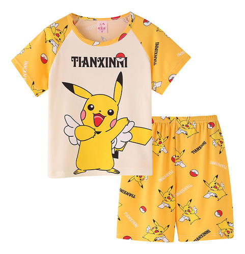 Pijama Pikachu Pijama De Verano De Manga Corta Para Niños