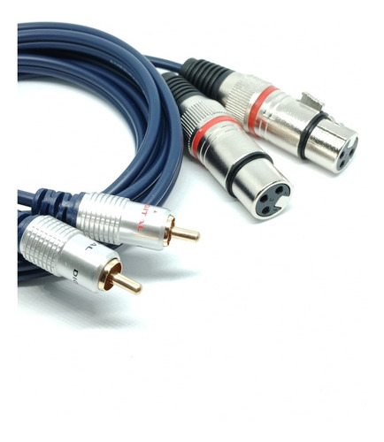 Cable Xlr Canon Hembra Rca 2x2 Rojo Blanco 1.8 Metros