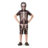 Roupa De Halloween Infantil Menino Esqueleto Curto P Ao Gg