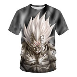 Playera Digital Anime Patrón Dragon Ball Vegeta De Demonio