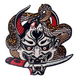 Parche De Máscara Hannya Oni, Insignia Bordada, Emblema Para