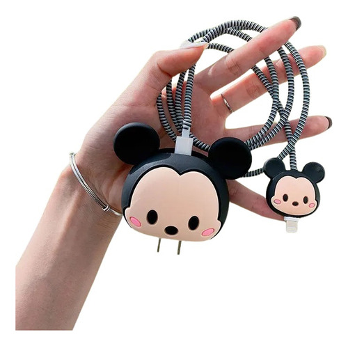 Protectores De Cargador Y Cable Para iPhone Mickey