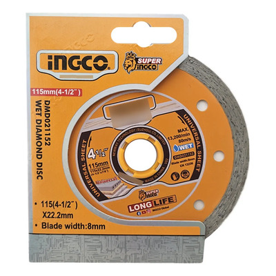Disco Diamantado Corte Humedo 4 1\u002F2 115mm Ingco Dmd021152 Color Amarillo | MercadoLibre