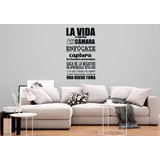 Frase La Vida Cámara Enfócate Captura  Vinil Decorativo 