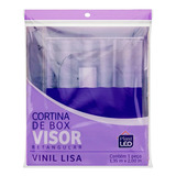 Cortina De Box Vinil Com Visor Retangular Lisa Com Ganchos
