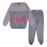 Conjunto Moletom Juvenil Feminino Blusa Calça Flanelado