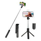 Palo Selfie Stick Tripie Con Luz Remoto Bluetooth 3 En 1