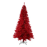 Árvore Natal 210cm Luxo Pinheiro Vermelho 1100 Galhos Linda