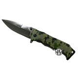 Navaja Tactica Army Woodland L39 Asistida Y Pesada Con Clip