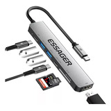 Hub Usb-c 3.1 7em1 Essager Es-ta07 P/ Mac Book Tipo C Dock