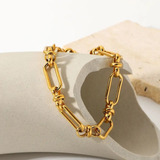 Pulsera Brazalete Bañado En Oro 18k - Dorado / M