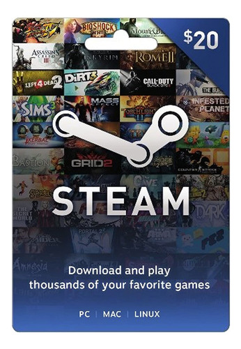 Tarjeta De Regalo Steam - 20 Usd - Solo Eeuu