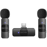 Microfone De Lapela Boya By-v20 Wireless Usb-c / 2mic
