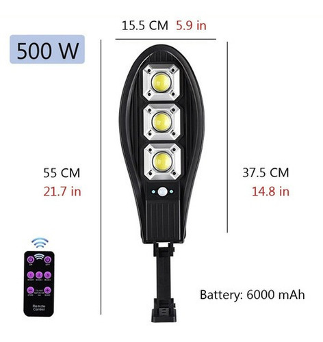 500w Luminária Sensor Solar Refletor Led Post Street Wall