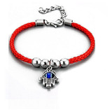 Pulsera Hilo Rojo Mal De Ojo Mano De Fátima Ojo Turco