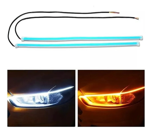 2 Tiras Cintas Luz Led Para Farolas De Carro 30cm Luces Auto