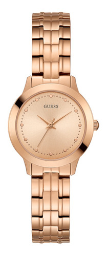 Reloj Para Mujer Marca Guess Color Azul Modelo Piper Color De La Correa Oro Rosa Color Del Bisel Oro Rosa Color Del Fondo Oro Rosa