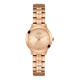 Reloj Para Mujer Marca Guess Color Azul Modelo Piper Color De La Correa Oro Rosa Color Del Bisel Oro Rosa Color Del Fondo Oro Rosa