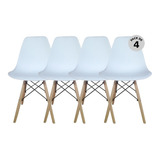 Silla Eames X4 Unidades - Blancas O Negras - Begônia Color De La Estructura De La Silla Blanco