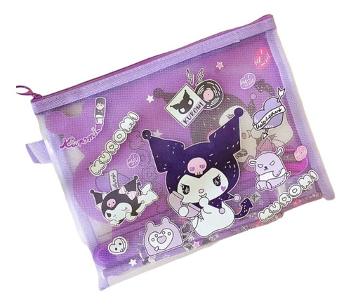 Estuche Papelería Kuromi Cinna Melody Purin Set 7 Piezas