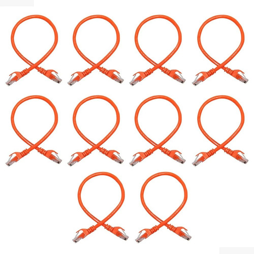 Patchcord Utp Cat6 30cm Naranja P6003o 100%cobre Enson 10pzs