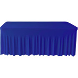 Falda De Mesa De Elastano Azul De 6 Pies, Mantel Elást...