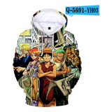 Sudadera Con Capucha 3d One Pieces De Anime Para Hombre, Rop