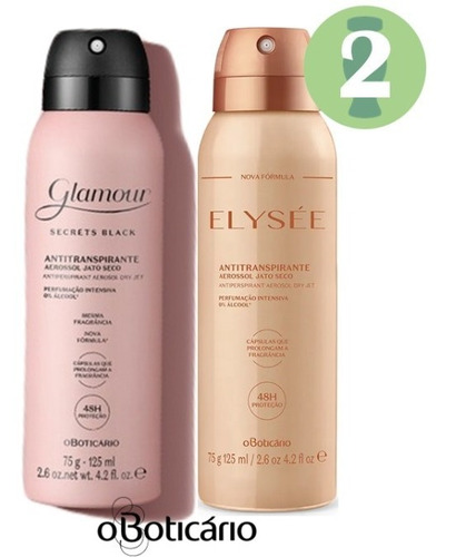 Kit Glamour Secrets Black E Elysee Desodorante Aerossol