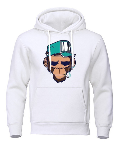 Blusa Moletom Monkey Raps Macaco Com Boné Com Bolso E Capuz