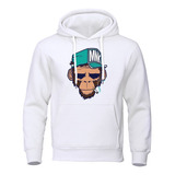 Blusa Moletom Monkey Raps Macaco Com Boné Com Bolso E Capuz