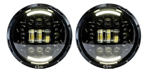 Faro Hiper Led Redondo 7 Pulgada Ojo Blanco Ambar Jeep