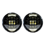 Faro Hiper Led Redondo 7 Pulgada Ojo Blanco Ambar Jeep