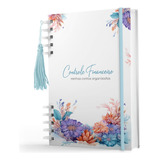 Caderno De Controle Financeiro - Capa Dura - Floral Azul 