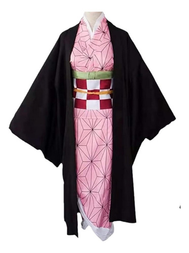 Disfraz Nezuko Kamado No Yaiba Kimono + Capa Cosplay