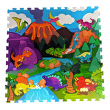 Tapete Infantil Superficie Abs-foami Dinosaurios 90 X 90 Cm