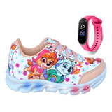 Tenis Led Feminino Infantil Patrulha Canina + Oculos Barato