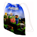 15 Mochila Saco Personalizada Lembrancinha Minecraft 20x30cm