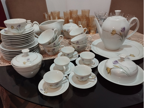 Conjunto De Louça Chá E Cafezinho De Porcelana 