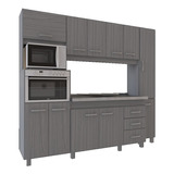 Mueble Cocina Mesada Cocina Compacta 215 Cm Abedul Orlandi