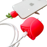 Protector De Cargador Y Cable Para iPhone 12/13  Rosa Fuerte