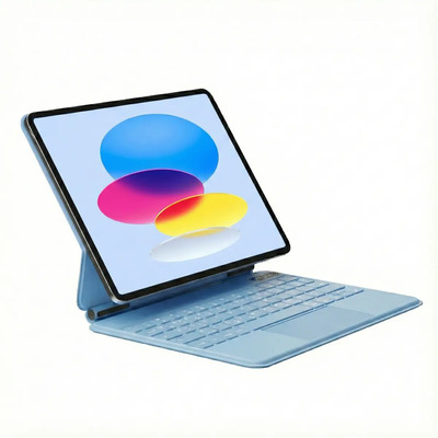 Mr. Gadgets Keyboard Case Pro Para iPad 10th 10.9 2022\u002F A16 2025 Funda Teclado Rgb En Español Ñ Magnética Teclado Mágico Bluetooth Color Azul Claro | Meses sin interés
